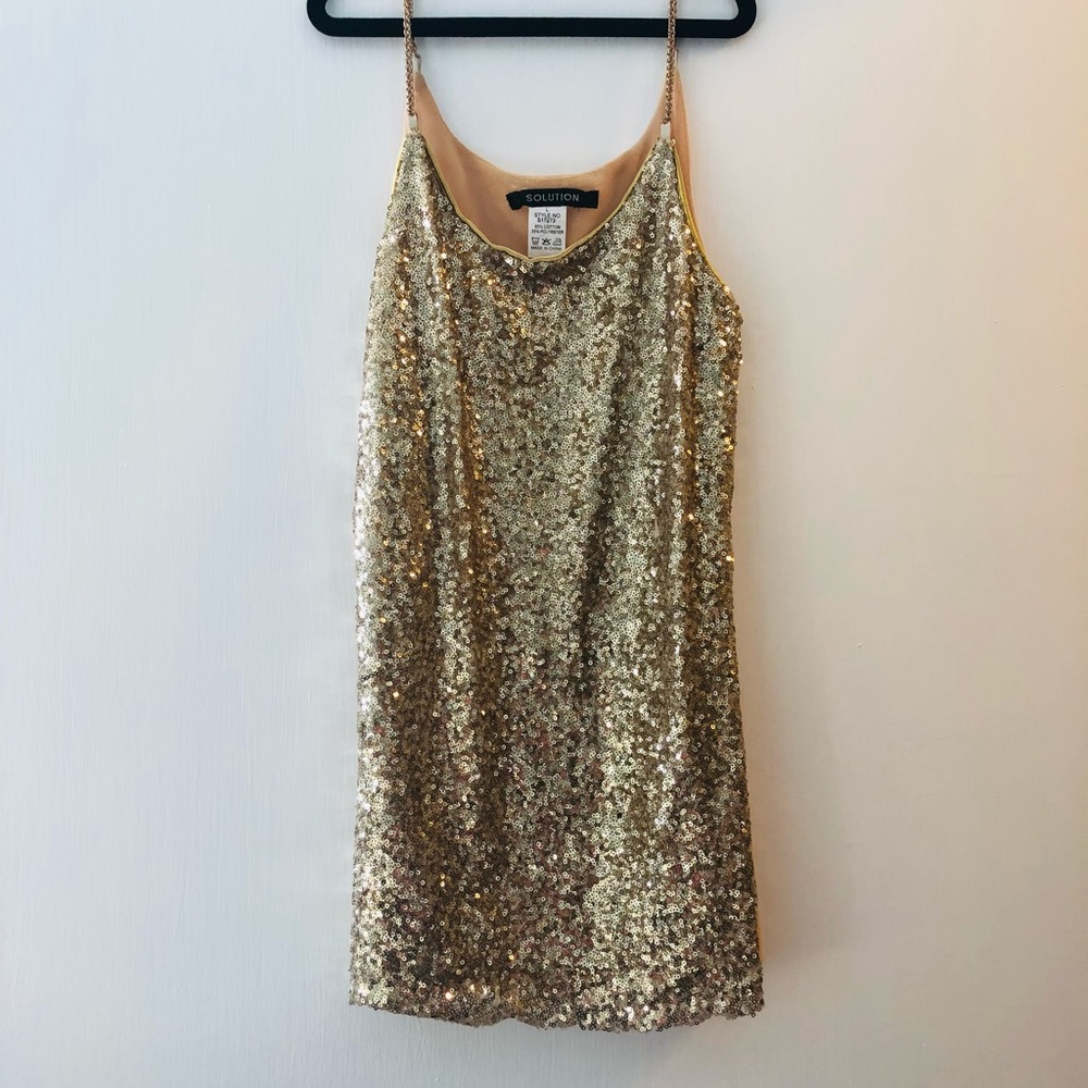 Gold sequin tank